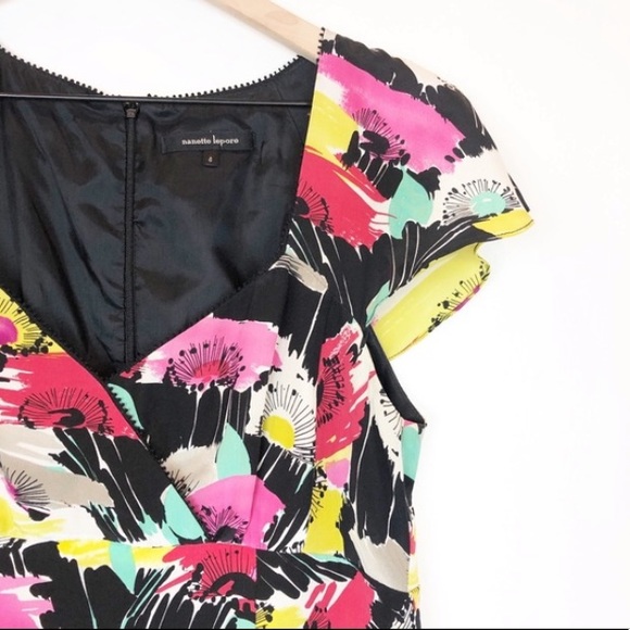 Silk Nanette Lepore Flutter Sleeves Silk Dress - Picture 9 of 12